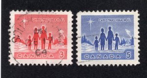 Canada 1964 Christmas Issue, Scott 434-435 used, value = 50c