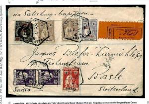 Portugal Colonies ZAMBEZIA High Rate Registered Mail 1922 Cover F326