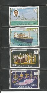 Anguilla #271 - #274 Prince Charles and HMS Minerva, 1973