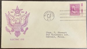 831EE Electric Eye William Howard Taft Presidential Series FDC 1942