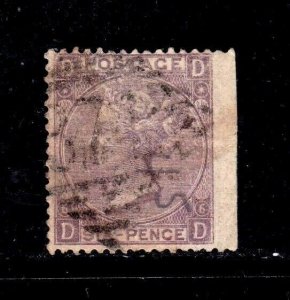 Great Britain stamp #50, used,  plate 6,   CV $85.00