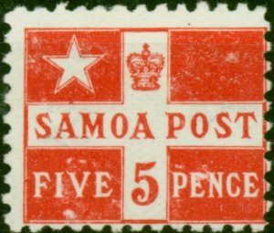 Samoa 1900 5d Deep Red SG72a P.11 Fine MM