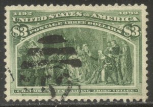 U.S. #243 Used XF/SUP GEM w/ Cert - 1893 $3.00 Columbian