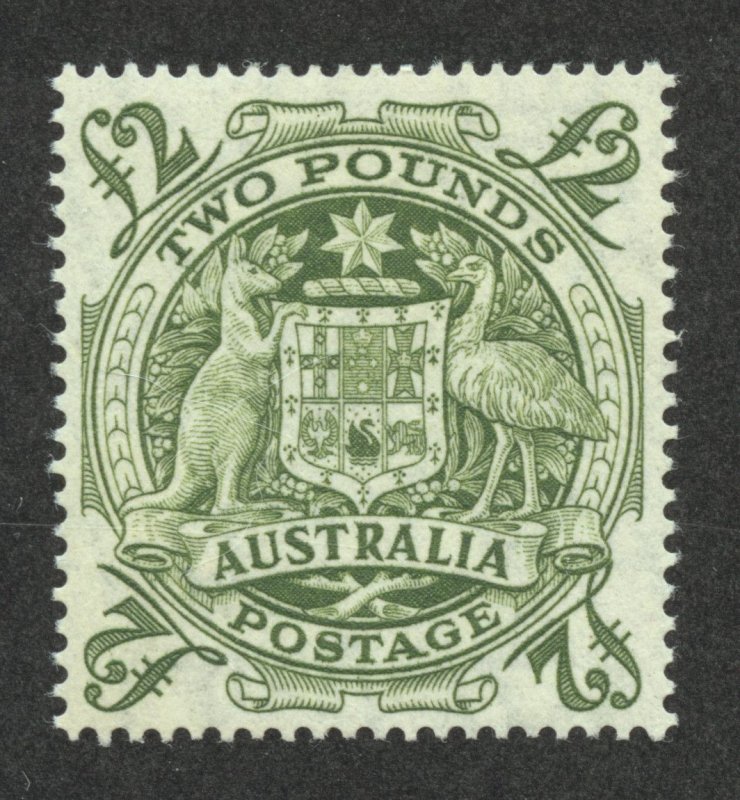 Australia Scott 221 MNHOG - 1950 £2 Arms of Australia - SCV $175.00