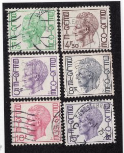 Belgium 1970-80 1.75fr to 15fr Baudouin, Scott 746, 754, 756, 761, 764, 769 used