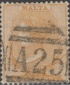 Malta USED   Scott # 7 ( z1 )  Queen Victoria Valued $ 57.00