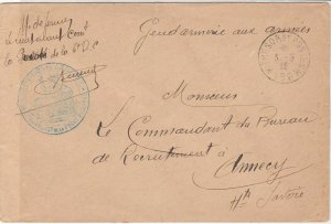 France WW1 French Military 1916 Tresor Et Postes Slogan No 196 Cover Ref 30964