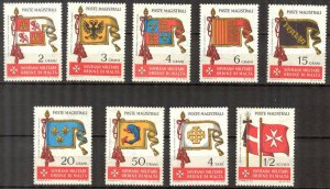 Sovereign Military Order of Malta 1967 Arms Coats Flags set of 9 MNH