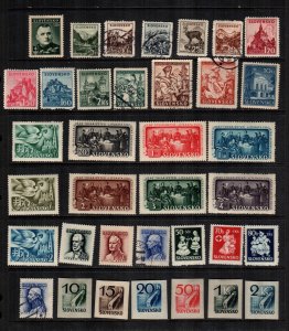 Slovakia  36  diff used and mint cat $ 16.00 lot collection