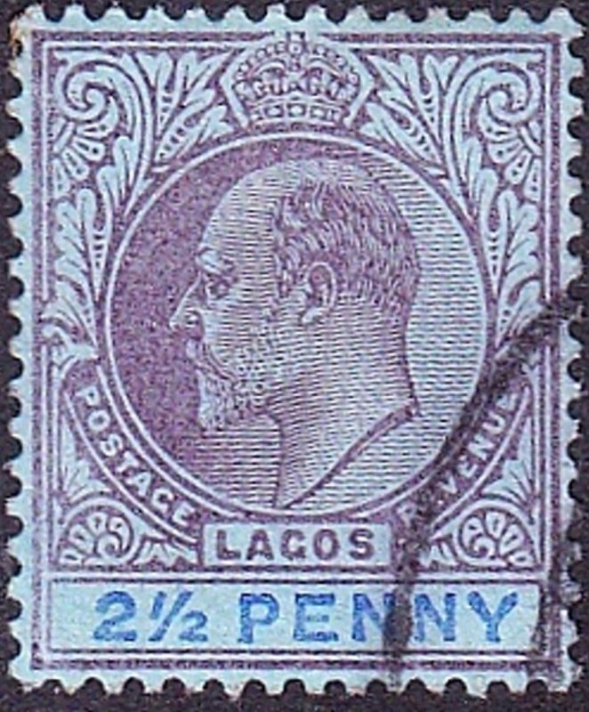 NIGERIA  LAGOS 1904 KEDVII 2.5d Dull Purple & Blue/Blue SG47b FU