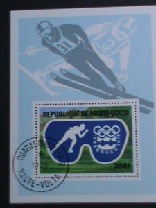 ​UPPER VOLTA-1975 WINTER OLYMPIC GAMES-INNSBRUCK'76-FANCY CANCEL CTO S/S VF