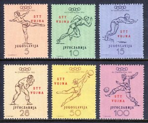 YUGOSLAVIA (TRIESTE ZONE B) — SCOTT 51-56 — 1952 OLYMPICS SET — MH — SCV $52