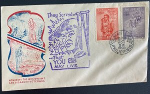 1950 Manila Philippines First Day Cover Honoring War Widows & Disable Veterans