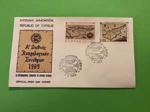 Cyprus First Day Cover Congress of Cypriot Studies 1969 Stamp Cover R43231