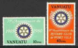 VANUATU - 1980 - Rotary, 75th Anniv, French - Perf 2v Set - Mint Never Hinged