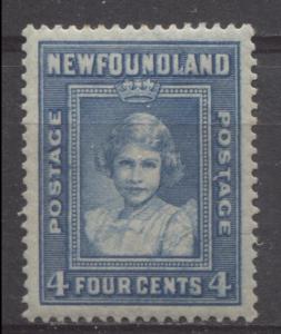 Newfoundland #247 4c Light Blue 1938 Royal Family Issue Slip Print - GEM-100 OG