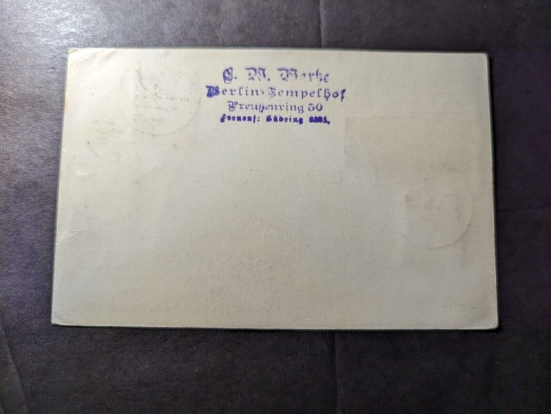 1924 Germany Airmail ZR3 Zeppelin Postcard Cover to Springfield MA USA