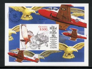 GUYANA  SCOTT #3350/55 80th ANN OF THE ROYAL AIRFORCE SET OF IMPERF S/S MINT NH