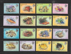 FISH - BELIZE #699-714   MNH