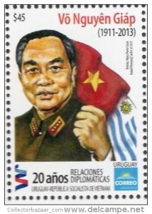 Vo Nguyên Giàp Viet Nam leader flags NOVELTY URUGUAY MNH STAMP