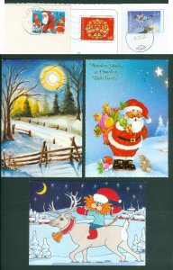 Finland. 3 Christmas Card. 1987- 1988 -1994. Santa,Deer,Moon,Rabbit.