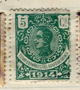 SPANISH GUINEA; 1914 early Alfonso issue fine used 5c. value