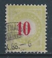 Switzerland #J24a Used 10c Postage Due - Yellow Green