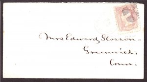 US 85 3c Washington 'D' Grill on Cover from Hartford, CT