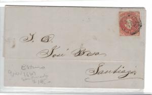 Chile 5c Estanco on 9 Nov 1867 San Fernando Cover w/ long message (14beo)