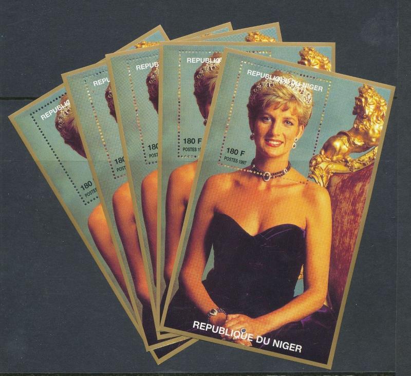 LADY Diana 1997 Royalty Niger Pope Music Minisheets MNH BULK LOT (75 ITEMS)5D465