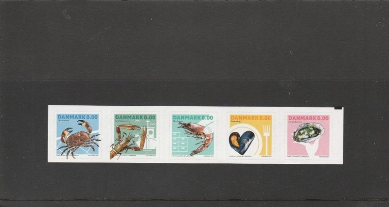Denmark  Scott#  1765-1769  MNH  (2017 Shellfish)