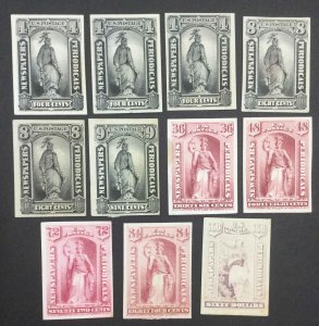 US STAMPS GUAM #PRP4 NEWSPAPER 11 PLATE PROOFS ON CARD LOT #97521