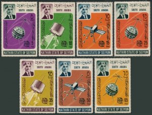 Aden Kathiri-Seiyun 84-90 Michel, hinged. ITU-100, 1966. Satellites.