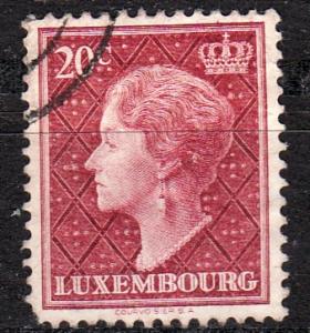 LUXEMBOURG -1948 USED 20C PURPLE GRAND DUCHESS CHARLOTTE