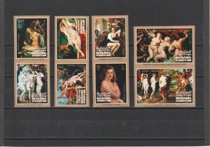 1971 Manama - Paintings by Rubens  Mi-447B-454B -  IMPERF - MNH