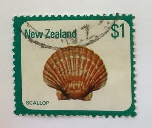 New Zealand 1979 Scott 696 used - $1,  Sea shells, Scallop