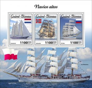 Guinea-Bissau - 2021 Tall Ships, Eendracht, Sorlandet - 3 Stamp Sheet -