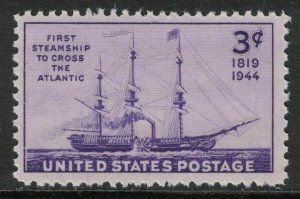 SCOTT  923  STEAMSHIP SAVANNAH  3¢  SINGLE  MINT NEVER HINGED