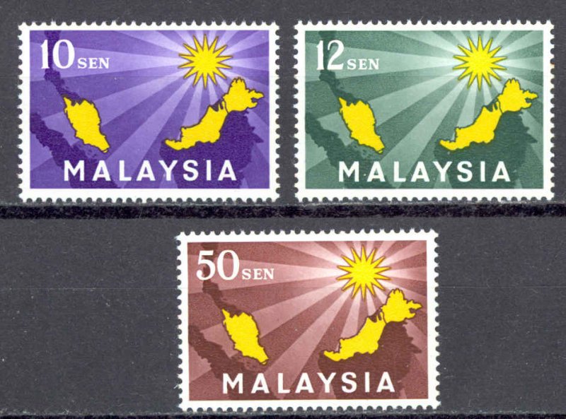 Malaysia Sc# 1-3 MNH 1963 Formation of Federation