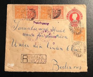 1924 Registered Brazil Cover Porto Alegre to Berlin Germany Russian Worker Union