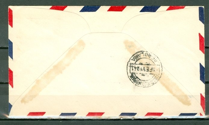 US 1941 #C22 on 1st FLIGHT  COVER NY-PORTUGUESE GUINEA