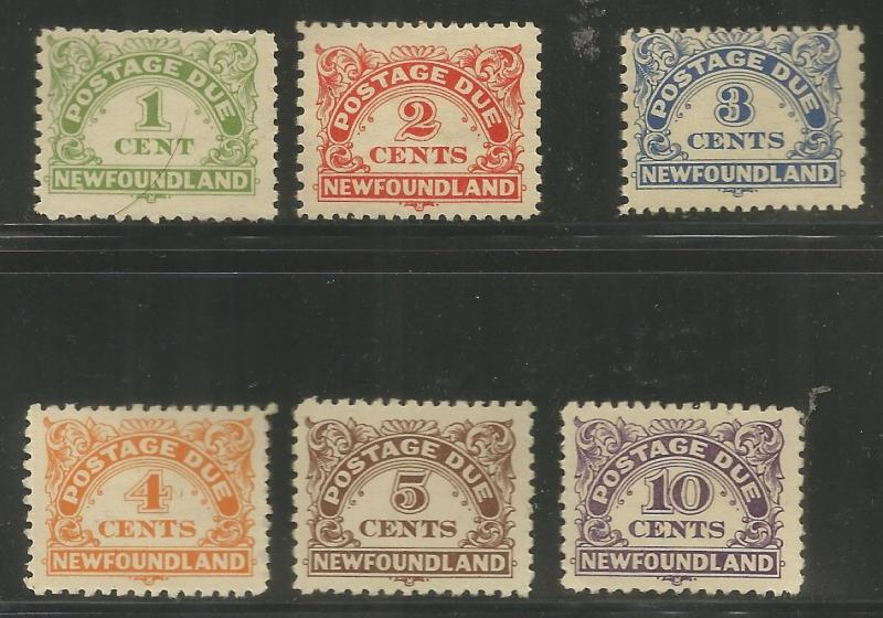 NEWFOUNDLAND  J1-J6  MINT HINGED, 1939-49 POSTAGE DUE