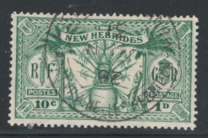 British New Hebrides 1925 Native Idols 10c (1p) Scott # 42 Used SON