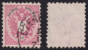 Austria - 1883 - Scott #43 - used - partial watermark