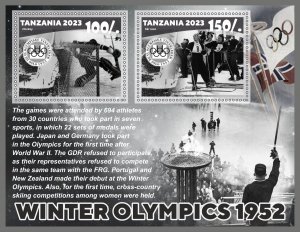 Stamps.Olympic Games 1952 1+1 sheets  perforated 2023 year Tanzania