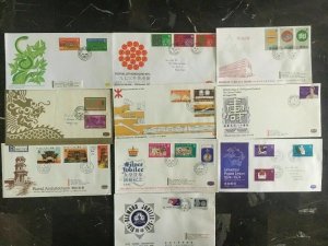 Stunning Lot Of 10 Hong Kong First Day Covers FDC Snake Dragon Royal Visit