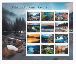 U.S.: Sc #5381, Wild and Scenic Rivers Forever Stamps, Sheet of 12, MNH