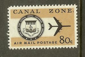 Canal Zone, Scott #C47, 80c Seal and Jet Plane, MH