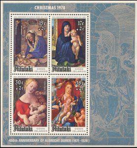 Aitutaki Cook Islands 1978 MNH Stamps Souvenir Sheet Scott B30 Christmas Art