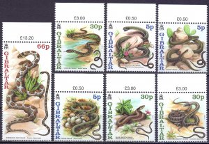 Gibraltar. 2001. 955-61. snake fauna. MNH.